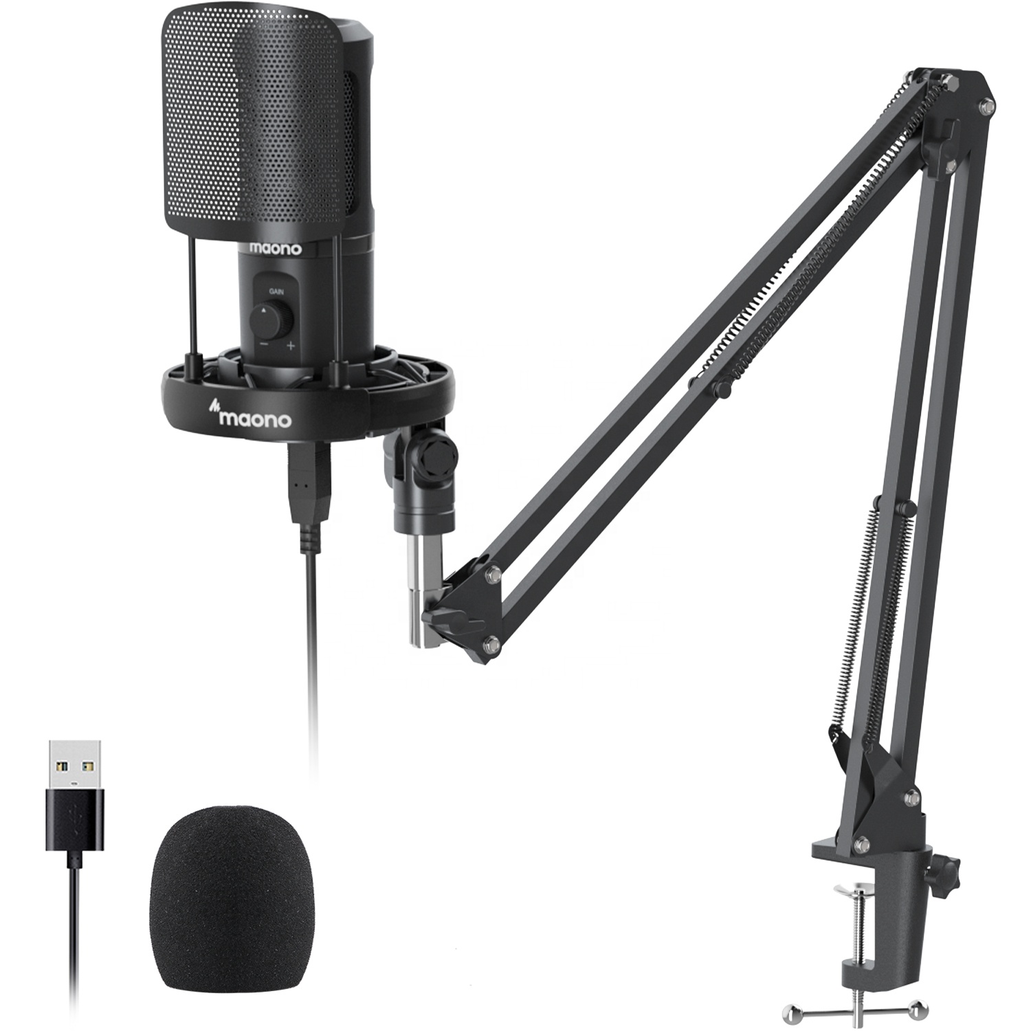 Condenser Microphone Kit - MAONO Professionelles Mikrofon-Set für Live-Streaming Kondensator-Aufnahmemikrofon