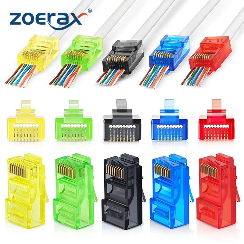 Rj45 Jack - 50 Stück RJ45 Cat6 Pass Through-Steckverbinder,