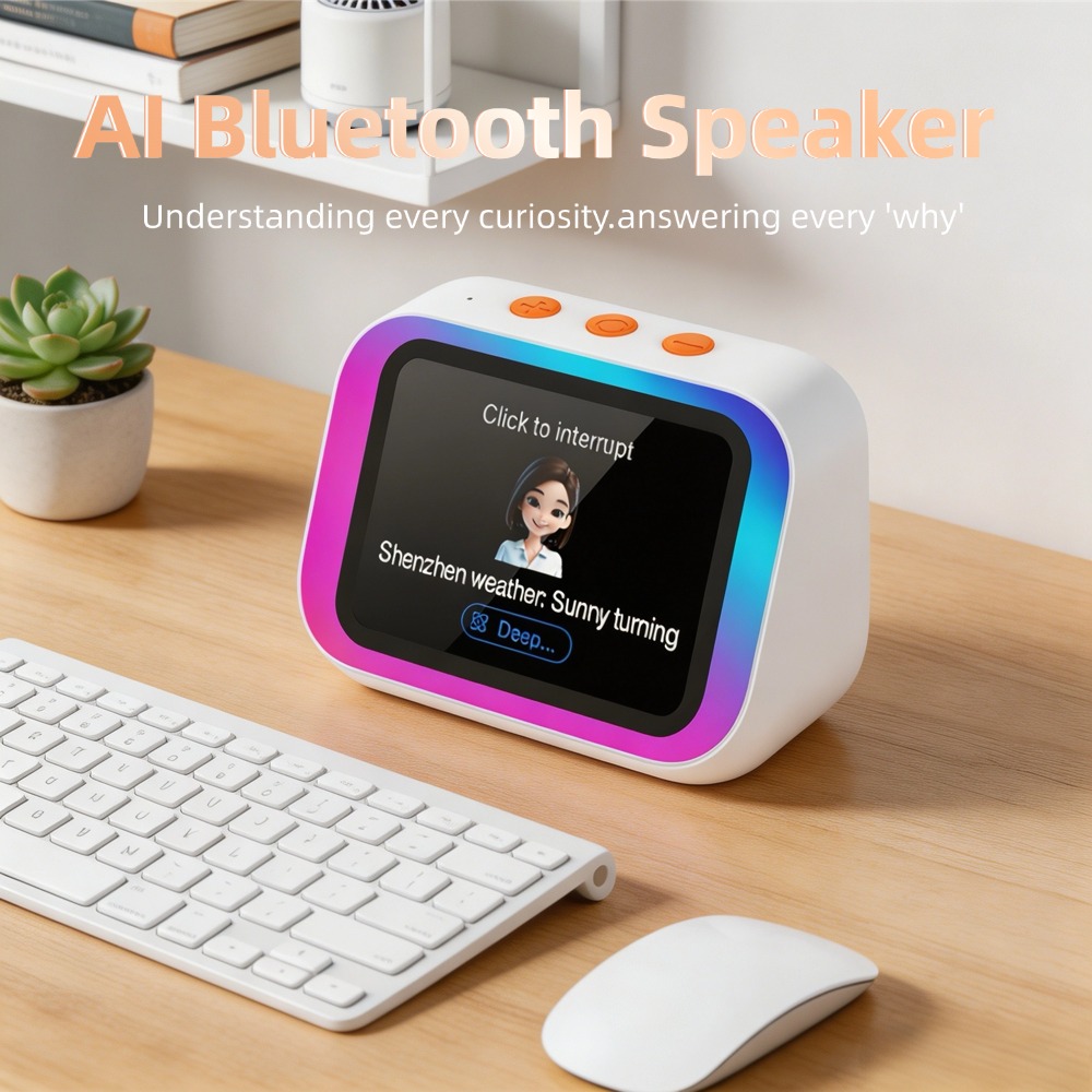 Woofer - KI-Bluetooth-Lautsprecher 5.4 mit KI-Sprachassistent, HD-Touchscreen-Display, elektronischem